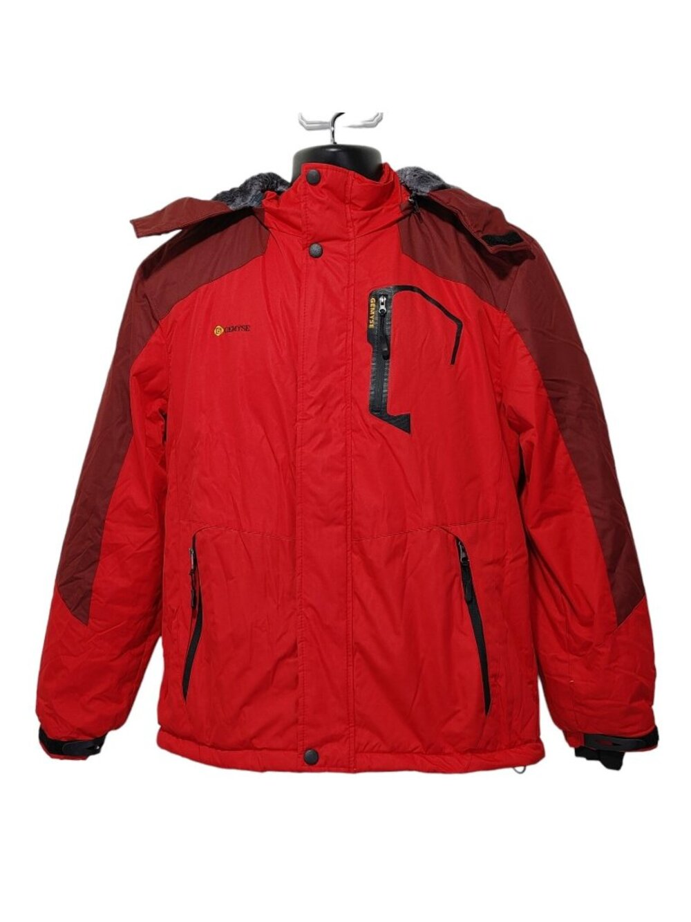 GEMYSE Waterproof Ski Snow Fleece Lined Winter Windproof Rain Jacket Men's S
